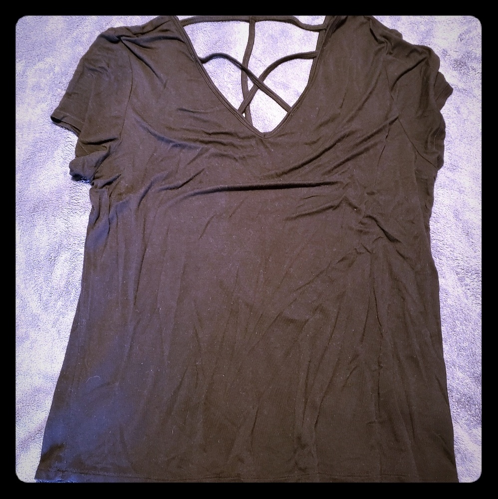 Black Criss Cross Tee
